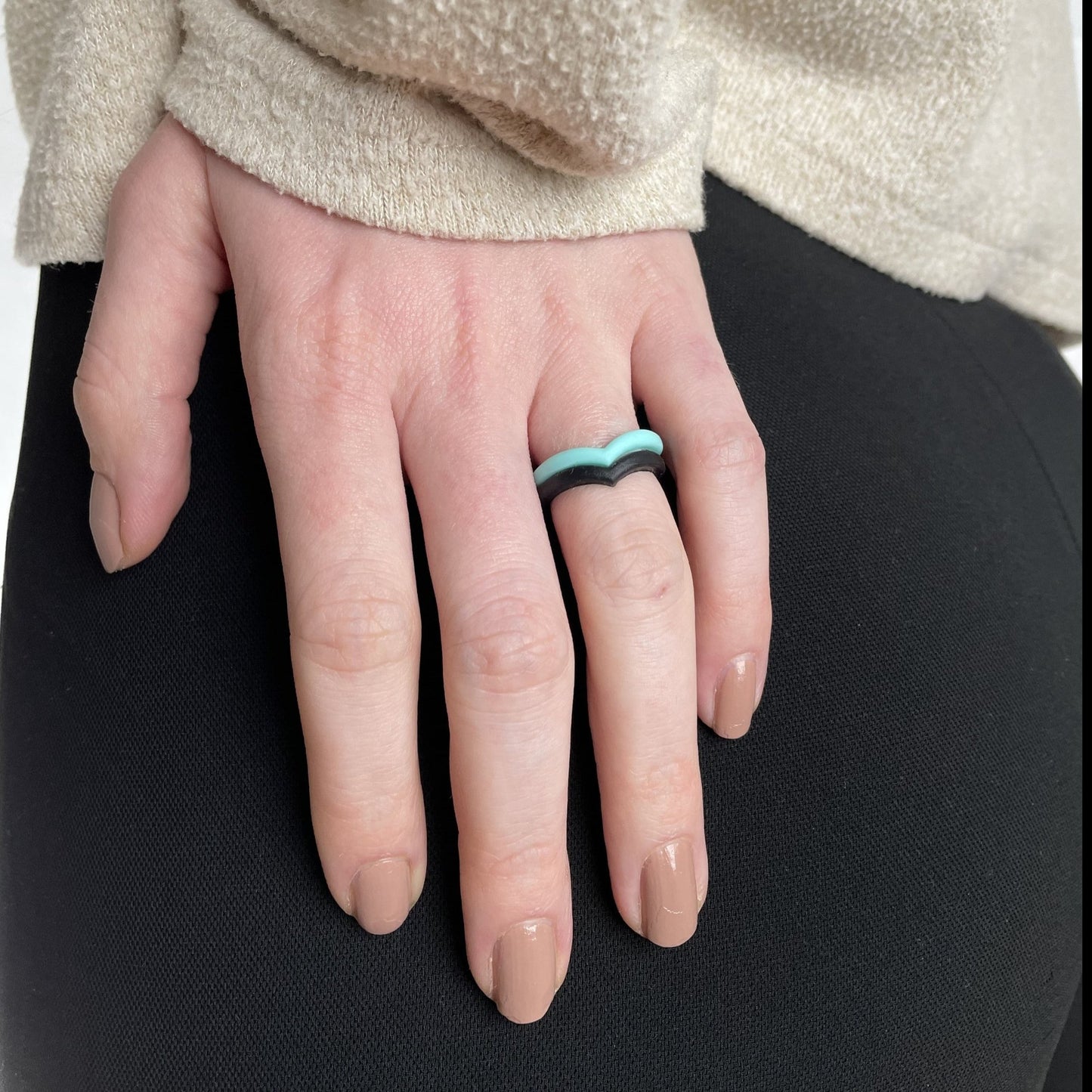 Love Midnight 2-pak - NewRing - Silikonering i farverne: sort ring, hvid ring, lyserød ring, blå ring, grå ring i typerne: blød ring, herre ring, dame ring