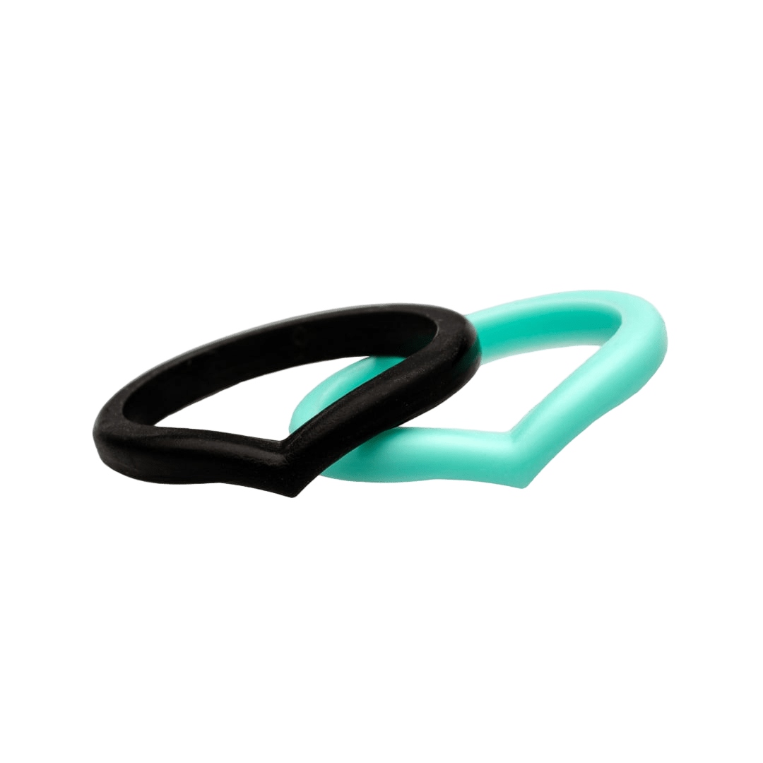 Love Midnight 2-pak - NewRing - Silikonering i farverne: sort ring, hvid ring, lyserød ring, blå ring, grå ring i typerne: blød ring, herre ring, dame ring